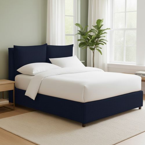 Letto Piazza e Mezza Viola Scuro Sfoderabile Contenitore, Dimensione Materasso 120x200 cm - Diamante