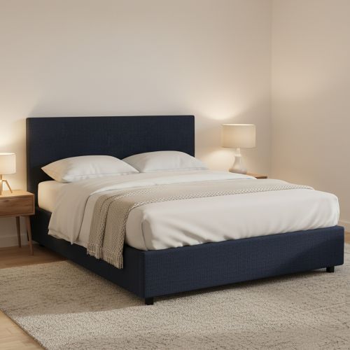Letto Piazza e Mezza Viola Scuro Sfoderabile Contenitore, Dimensione Materasso 120x200 cm - Noceto