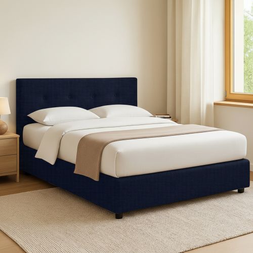 Letto Piazza e Mezza Viola Scuro Sfoderabile Contenitore, Dimensione Materasso 120x200 cm - Pollutri