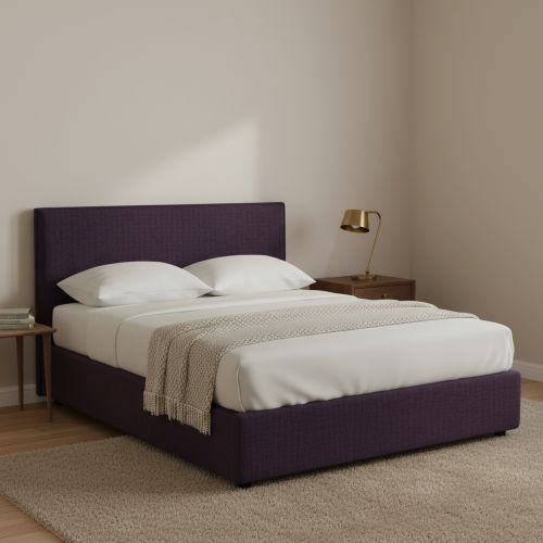 Letto Piazza e Mezza Viola Sfoderabile Contenitore, Dimensione Materasso 120x190 cm - Ciconio
