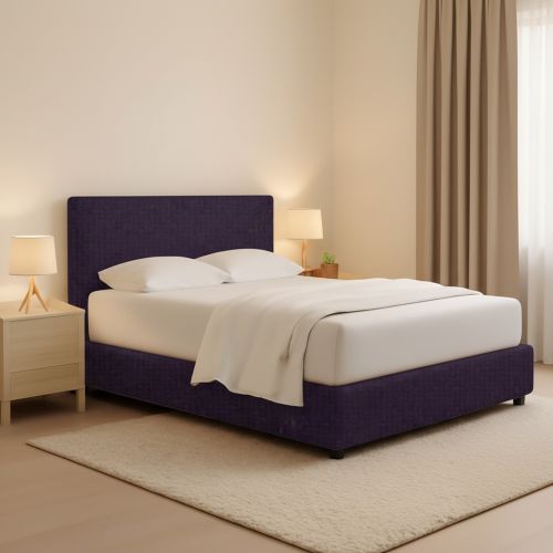 Letto Piazza e Mezza Viola Sfoderabile Contenitore, Dimensione Materasso 120x190 cm - Medolago
