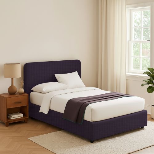 Letto Piazza e Mezza Viola Sfoderabile Contenitore, Dimensione Materasso 120x190 cm - Rodero