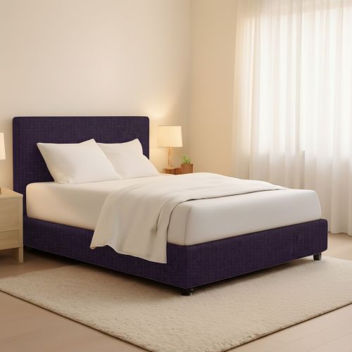 Letto Piazza e Mezza Viola Sfoderabile Contenitore, Dimensione Materasso 120x200 cm - Codevigo