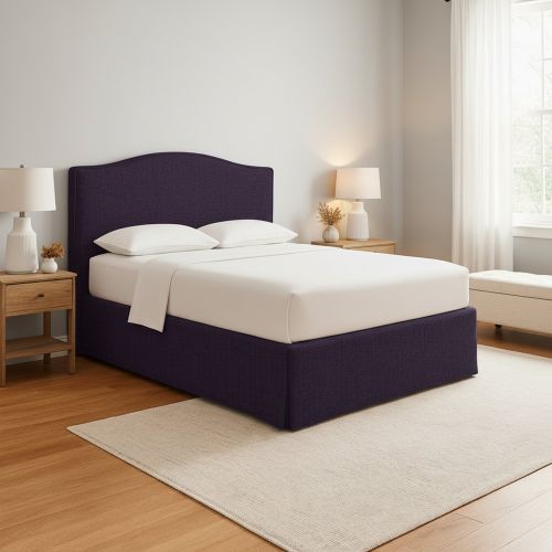 Letto Piazza e Mezza Viola Sfoderabile Contenitore, Dimensione Materasso 120x200 cm - Pogno
