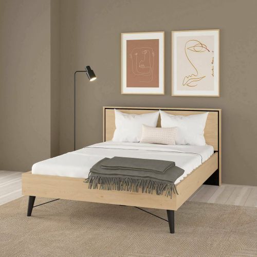 Letto piazza e mezza Zeri, 197x153 h91 cm, Rovere