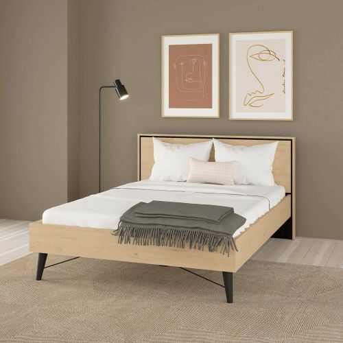 Letto piazza e mezza Zocca, 207x153 h91 cm, Rovere