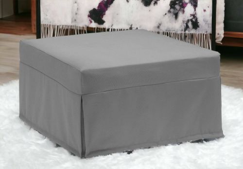 Letto pieghevole Ancilla, Pouf trasformabile in letto singolo, 100% Made in Italy, Pouf in tessuto da soggiorno, Cm 80x80h45, Grigio
