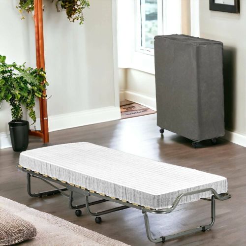 Letto Pieghevole Bianco Materasso Incluso Sfoderabile, Dimensione Materasso 80x190x10 cm - Chiauci