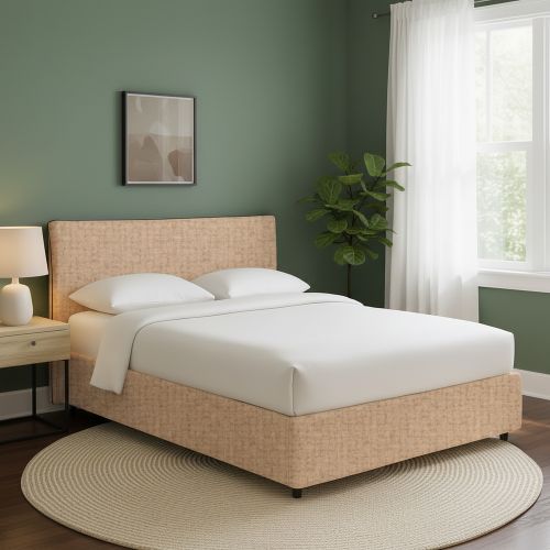 Letto Singolo Beige Sfoderabile Contenitore, Dimensione Materasso 90x200 cm - Carbone