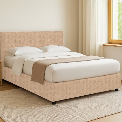 Letto Singolo Beige Sfoderabile Contenitore, Dimensione Materasso 90x200 cm - Cerzeto