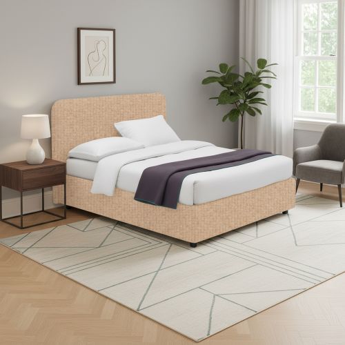 Letto Singolo Beige Sfoderabile Contenitore, Dimensione Materasso 90x200 cm - Serrone