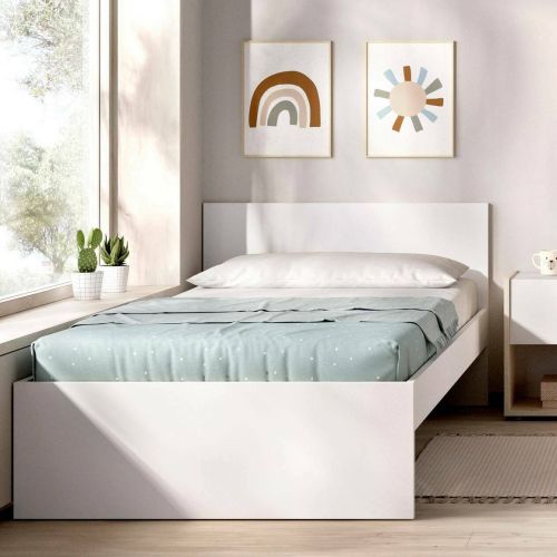 Letto singolo bianco 194x95cm adatto per materasso 90x190 cm - Haikui