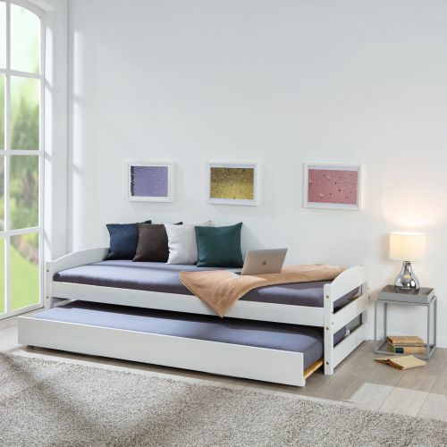 Letto Singolo Bianco Contenitore Singolo, - Anaunia