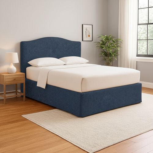 Letto Singolo blu Sfoderabile Contenitore, Dimensione Materasso 90x190 cm - Orvieto