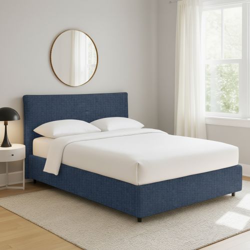 Letto Singolo blu Sfoderabile Contenitore, Dimensione Materasso 90x190 cm - Quisquina