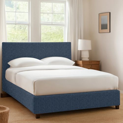 Letto Singolo blu Sfoderabile Contenitore, Dimensione Materasso 90x200 cm - Maccagno
