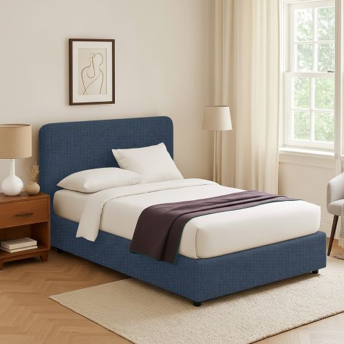 Letto Singolo blu Sfoderabile Contenitore, Dimensione Materasso 90x200 cm - Serrone