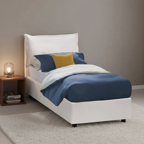 Letto singolo contenitore bianco 180x210cm rete inclusa - Adet