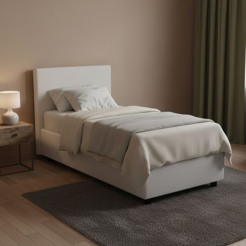 Letto singolo contenitore bianco 95x205cm design - Adrama