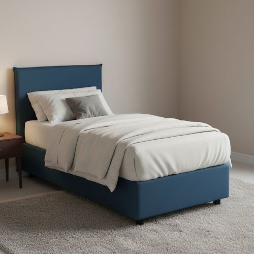 Letto singolo contenitore blu 95x205cm sfoderabile - Acuila