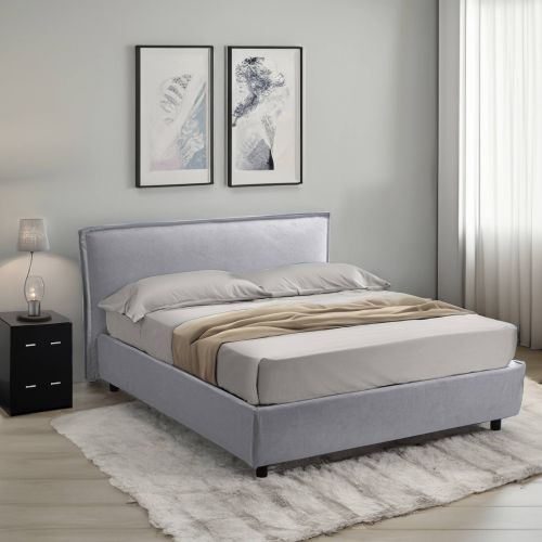 Letto singolo contenitore grigio 100x220cm materasso incluso - Atrelmo