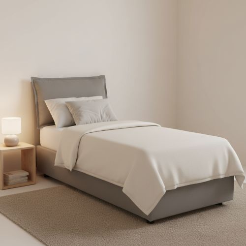 Letto singolo contenitore grigio 105x215cm in legno - Arzon