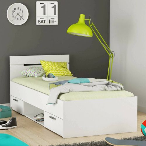 Letto singolo economico bianco opaco 94x204cm adatto per materasso 200x90 cm - Zone