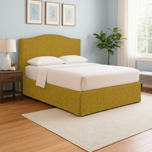 Letto Singolo Giallo Ocra Sfoderabile Contenitore, Dimensione Materasso 90x190 cm - Orvieto