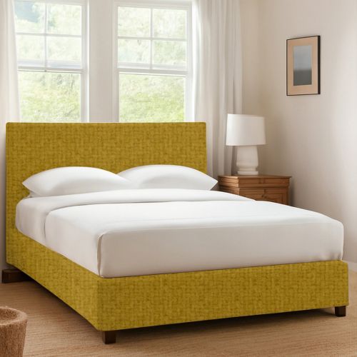 Letto Singolo Giallo Ocra Sfoderabile Contenitore, Dimensione Materasso 90x200 cm - Maccagno