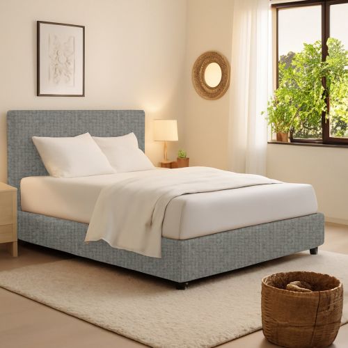 Letto Singolo Grigio Cenere Sfoderabile Contenitore, Dimensione Materasso 90x200 cm - Iudica