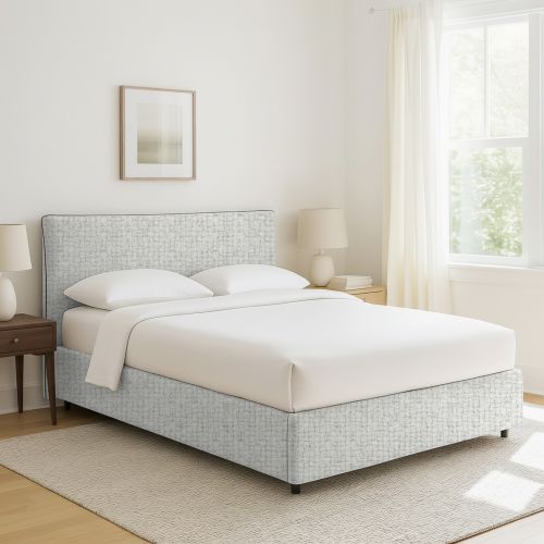Letto Singolo Grigio Chiaro Sfoderabile Contenitore, Dimensione Materasso 90x190 cm - Quisquina