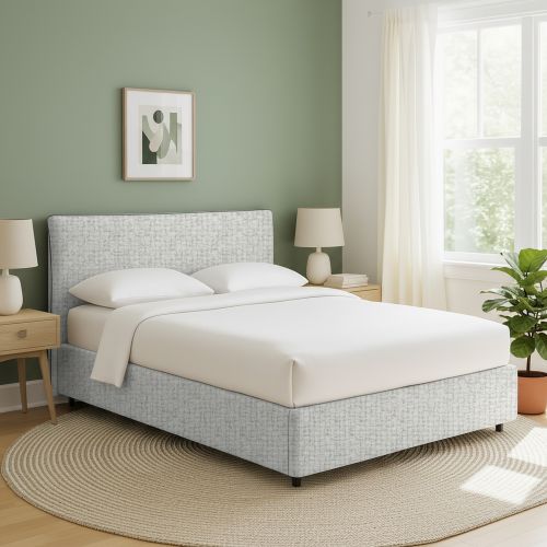 Letto Singolo Grigio Chiaro Sfoderabile Contenitore, Dimensione Materasso 90x200 cm - Carbone