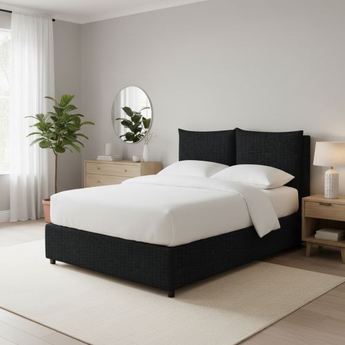 Letto Singolo Grigio Scuro Sfoderabile Contenitore, Dimensione Materasso 90x190 cm - Ripi