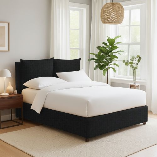 Letto Singolo Grigio Scuro Sfoderabile Contenitore, Dimensione Materasso 90x200 cm - Oncino