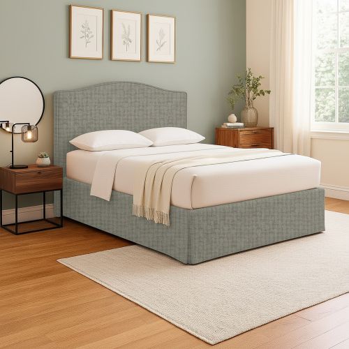 Letto Singolo Grigio Sfoderabile Contenitore, Dimensione Materasso 90x190 cm - Orvieto