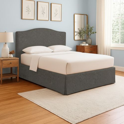 Letto Singolo Grigio Tortora Sfoderabile Contenitore, Dimensione Materasso 90x190 cm - Orvieto