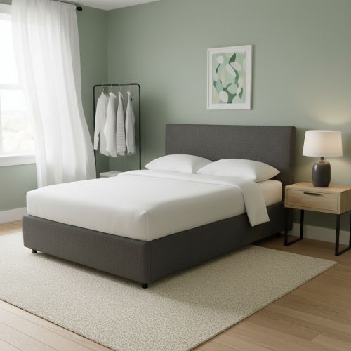 Letto Singolo Grigio Tortora Sfoderabile Contenitore, Dimensione Materasso 90x190 cm - Quisquina