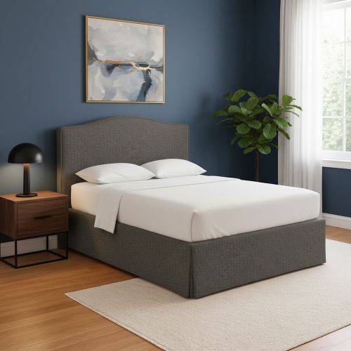Letto Singolo Grigio Tortora Sfoderabile Contenitore, Dimensione Materasso 90x200 cm - Copparo