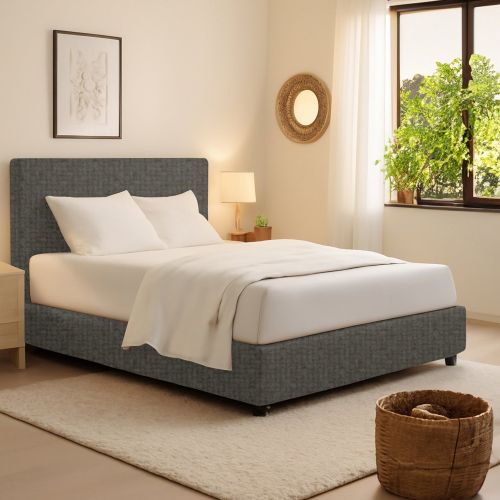 Letto Singolo Grigio Tortora Sfoderabile Contenitore, Dimensione Materasso 90x200 cm - Iudica