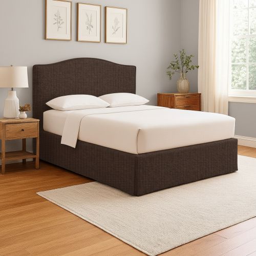 Letto Singolo Marrone Sfoderabile Contenitore, Dimensione Materasso 90x190 cm - Orvieto