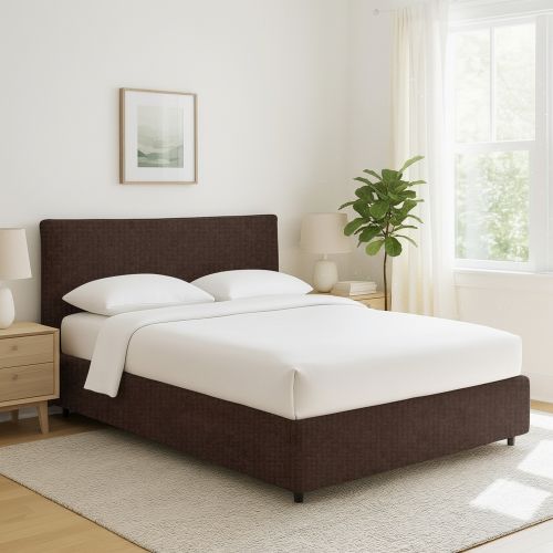 Letto Singolo Marrone Sfoderabile Contenitore, Dimensione Materasso 90x200 cm - Carbone