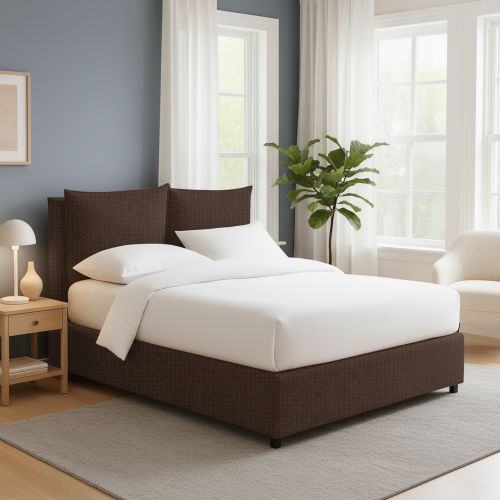 Letto Singolo Marrone Sfoderabile Contenitore, Dimensione Materasso 90x200 cm - Oncino