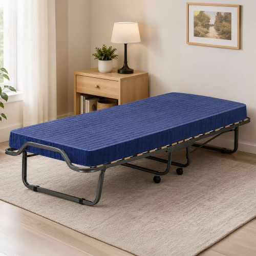 Letto singolo pieghevole sfoderabile 200x80cm blu - Ascea