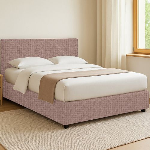 Letto Singolo Rosa Antico Sfoderabile Contenitore, Dimensione Materasso 90x190 cm - Fiumalbo