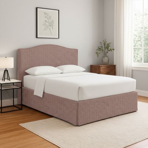 Letto Singolo Rosa Antico Sfoderabile Contenitore, Dimensione Materasso 90x190 cm - Orvieto