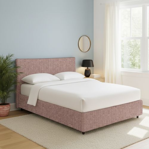 Letto Singolo Rosa Antico Sfoderabile Contenitore, Dimensione Materasso 90x190 cm - Quisquina