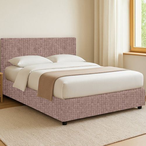 Letto Singolo Rosa Antico Sfoderabile Contenitore, Dimensione Materasso 90x200 cm - Cerzeto