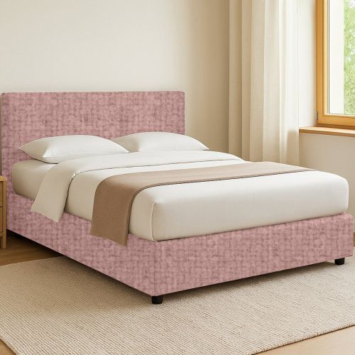 Letto Singolo Rosa Sfoderabile Contenitore, Dimensione Materasso 90x190 cm - Fiumalbo