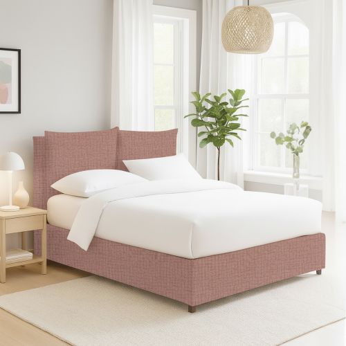 Letto Singolo Rosa Sfoderabile Contenitore, Dimensione Materasso 90x190 cm - Ripi