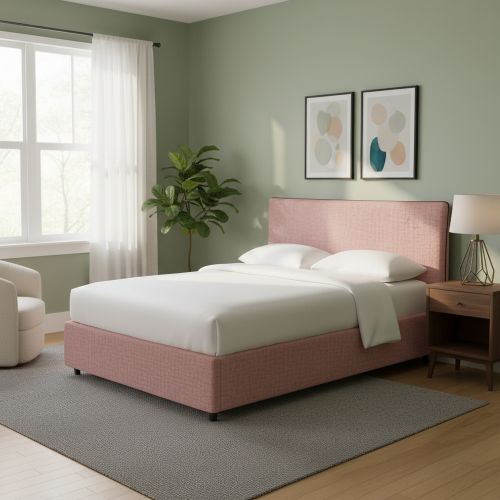 Letto Singolo Rosa Sfoderabile Contenitore, Dimensione Materasso 90x200 cm - Carbone
